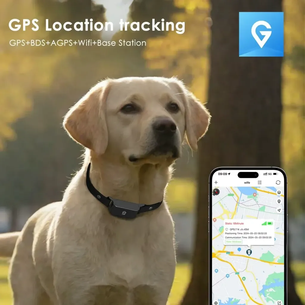 Rastreador GPS 4G para Mascotas con Monitor de Salud